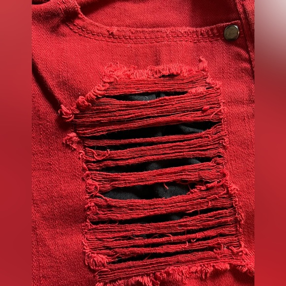 Rust high waist cut off shorts - Picture 4 of 5